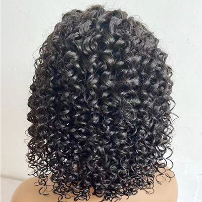 Remy 100% 4*4 Pelo humano peluca de encaje Curl corto natural negro peluca frontal de encaje humano