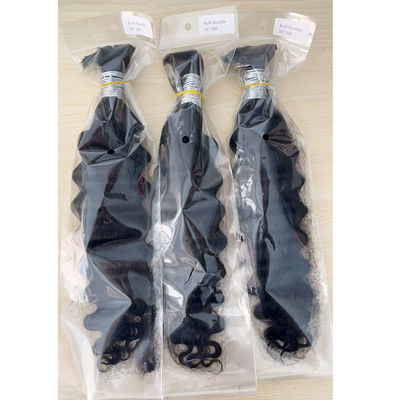 Cabello humano a granel de onda profunda doble para trenzar negro natural