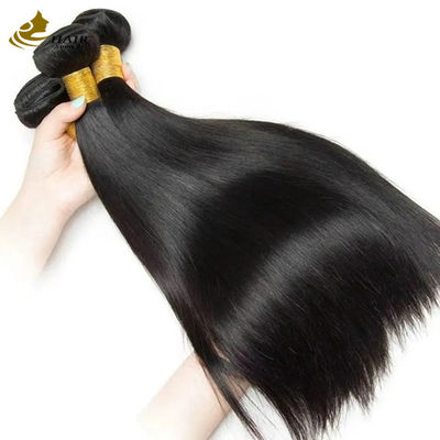 Cabello de tejido humano virgen Remy Cabello de paquete recto doble dibujado negro natural