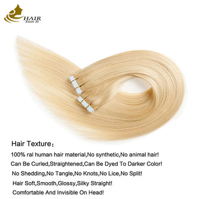 Cintas de tejido de piel humana Remy Extensiones de cabello de doble cara cinta rusa 8 "-30" longitud personalización