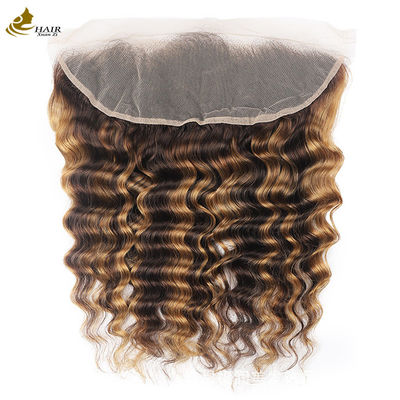 Oreja a oreja Peruanos de cabello humano virgen Frontal encaje personalizado Frontal 13*4