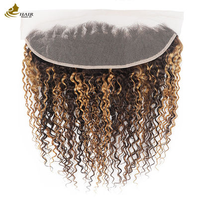 Oreja a oreja Peruanos de cabello humano virgen Frontal encaje personalizado Frontal 13*4