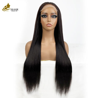 Vendedores al por mayor 6*6 de encaje frontal cabello humano virgen negro natural pelucas rectas con tiras antideslizantes