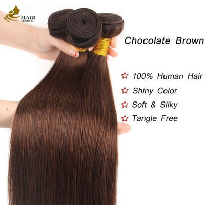 4# Color Chocolate Marrón Rápido Ramos de cabello humano Ramos de tejido