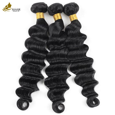 Gradiente libre de enredos con ondas profundas, cordones de pelo humano virgen, extensiones