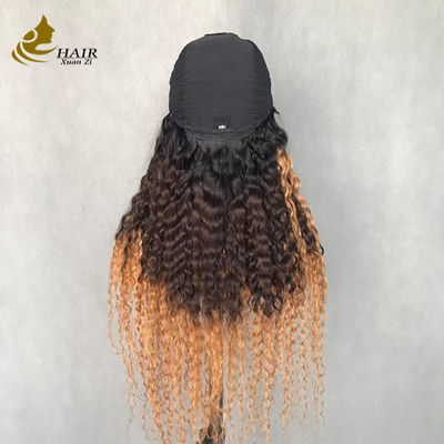 Peruca Mujer Onda larga rizada 1b/4/27 de color Cabello humano Peruca en forma de U