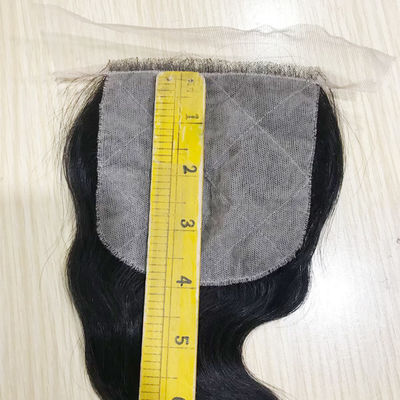 Cierre de encaje de cabello humano Pass The Needle 4*4 Encaje transparente Body Wave Negro natural