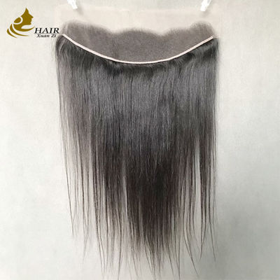 Cierre de encaje de cabello humano liso negro natural 13x4 HD