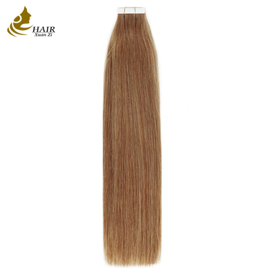 #30 Extensiones de cabello humano con cinta adhesiva, color liso, virgen, para mujer