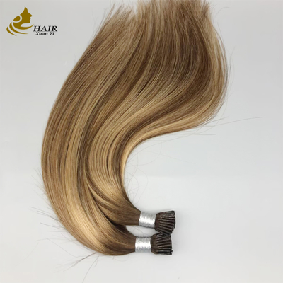 Extensiones de cabello humano I Tip, alineadas con cutícula, al por mayor