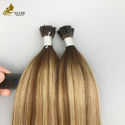 Extensiones de cabello humano I Tip, alineadas con cutícula, al por mayor