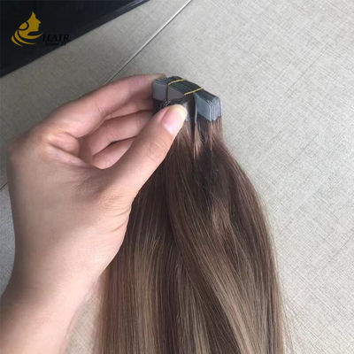 Extensiones de cabello con cinta adhesiva de 18 colores, cabello humano virgen liso