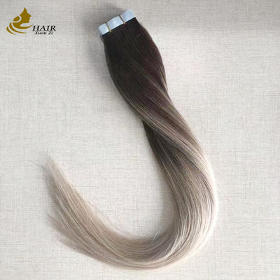 Extensiones de cabello con cinta adhesiva de 18 colores, cabello humano virgen liso