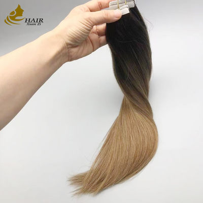 Extensiones de cabello adhesivas con cinta de cabello humano virgen 100% real B2/6 Color Extensiones de cabello liso