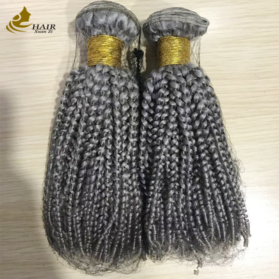 Extensiones de cabello humano virgen personalizadas Plata Ondulado personalizado tejido de cabello