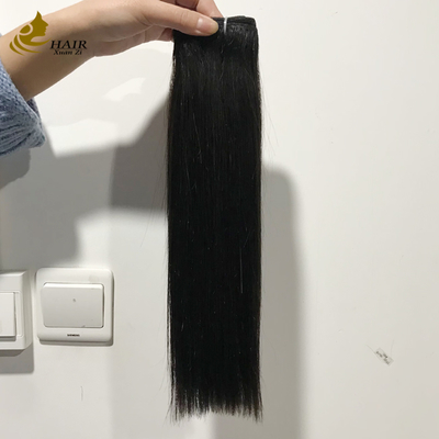Extensiones de cabello humano virgen de alta calidad, negro natural, tejido liso