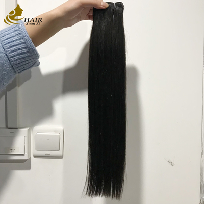 Extensiones de cabello humano virgen de alta calidad, negro natural, tejido liso