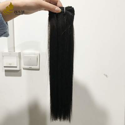 Extensiones de cabello humano virgen de alta calidad, negro natural, tejido liso