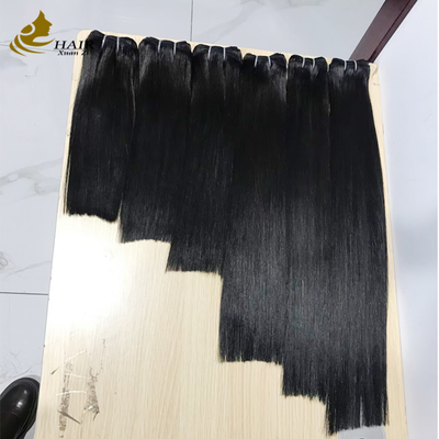 Extensiones de cabello humano virgen de alta calidad, negro natural, tejido liso