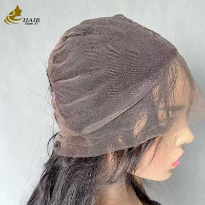 Peluca de cabello humano con encaje completo, marrón oscuro personalizado