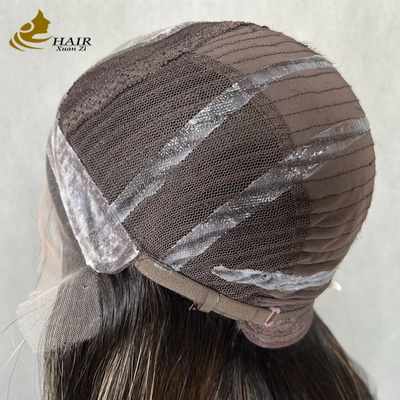 Peluca delantera de encaje liso sin pegamento de cabello humano vietnamita con silicona