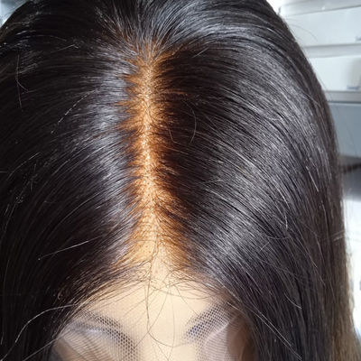 Customized Floating Button Gradient Color Human Hair Lace Wig 26inch 13*6 front lace wig